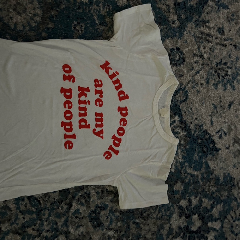 White Kids T-Shirt with Red Print